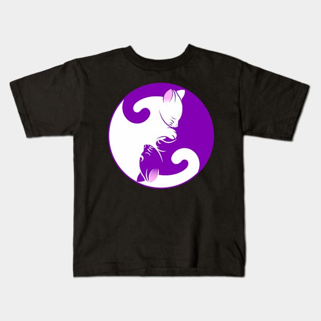 yin yang cats Kids T-Shirt by WordFandom